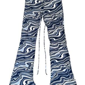 Stylish Blue Patterned Kids Bell Bottoms